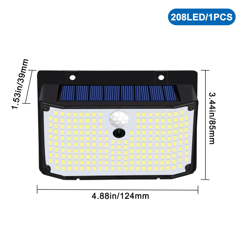 Солнечный настенный светильник безопасности для сада, маленький, с датчиком движения, для забора, уличный, сверхяркий, водонепроницаемый, 3 режима, для двора, двери, гаража