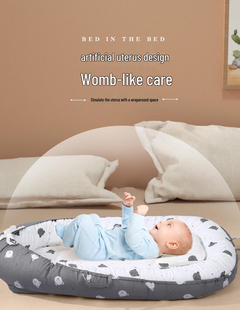 Подушка для младенца из чистого хлопка, портативная, противодавящая, и гнездо для кроватки