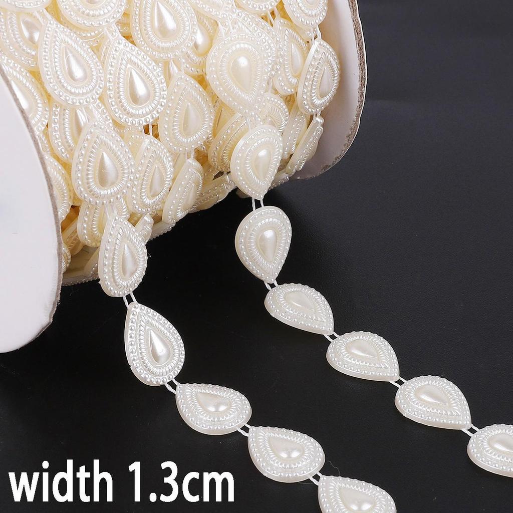 Multi-Size ABS Imitation Pearl Beads Chain Trim for DIY Wedding Dress Costume Applique Craft Accessories