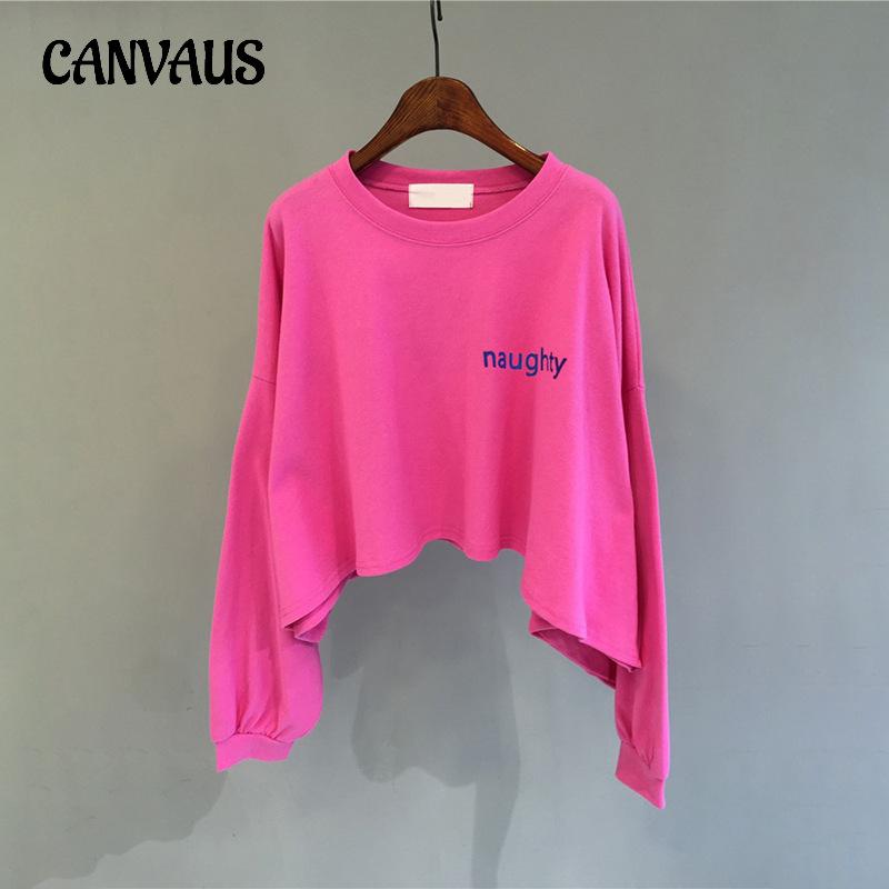 Spring and Autumn Women's Plus Size Blouse Round Neck Sweatshirt Net Red Long Sleeve Top