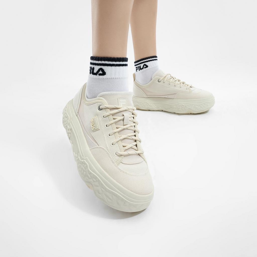 Fila Рок Удобные Повседневные Прочные Низкие парусиновые туфли Женские кроссовки Белые F12W421301FWG