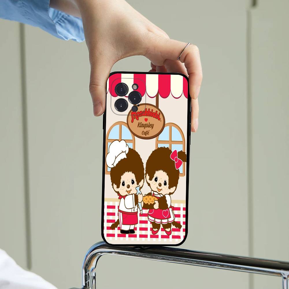 Cute M-Monchhichis-a Phone Case For IPhone 17 16 15 14 13 12 11 Pro Max Plus Mini Silicone Black Cover