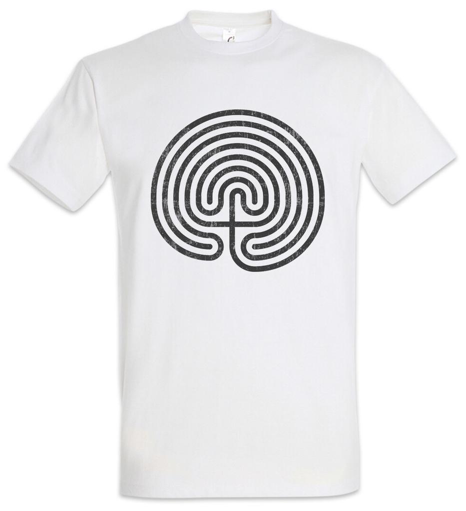 Cretan Maze T-Shirt Mens Womens Tees Top Maze Mystic Hypnosis Hypnotize Spiral Symbol Circle