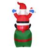Рождественское уличное большое украшение 180 см Санта-Клаус, сидящий на подарочной коробке, воздушный шар со светодиодной подсветкой, рождественский декор для сада и двора