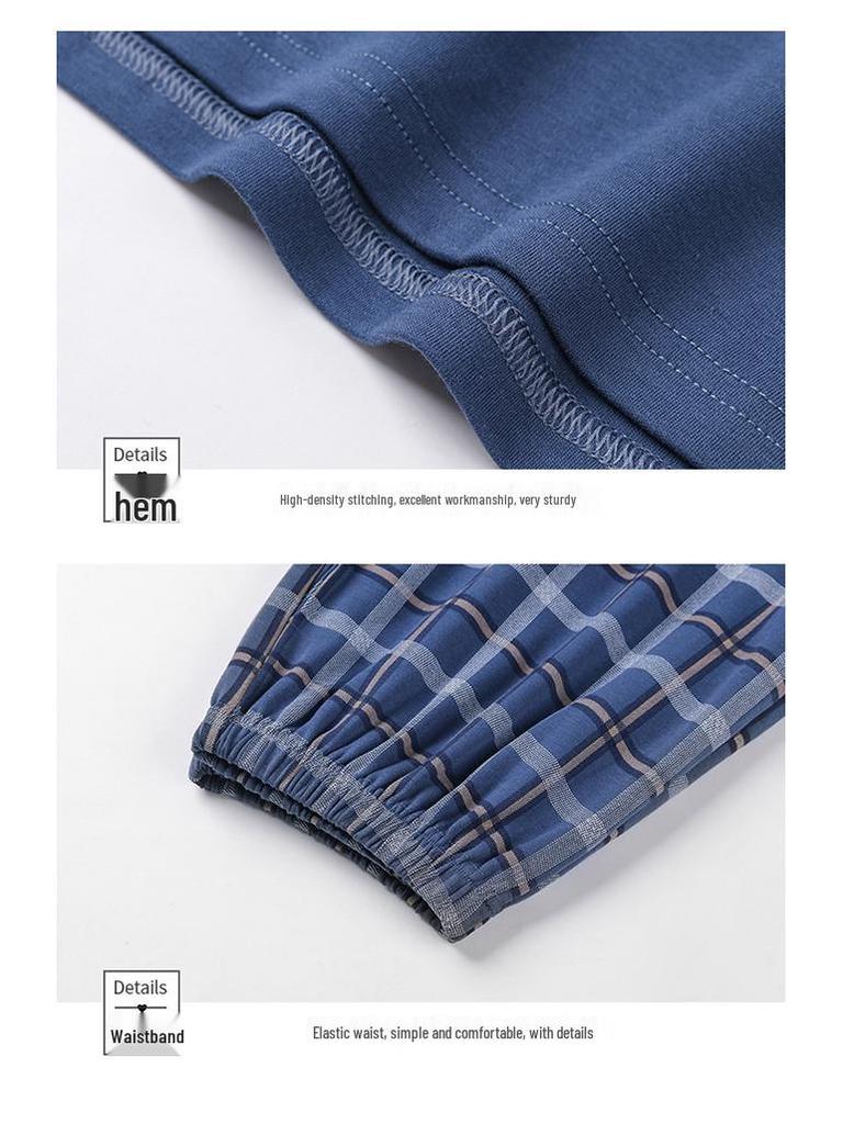 Мужская хлопковая пижама 2023: Свободный крой с длинным рукавом для весны, осени и зимы с принтом