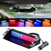 Car Strobe Signal Lamps 8 LED 12V Emergency Flashing Light with Suction Cup Warning Light Auto Truck Windshield Flash Lighting