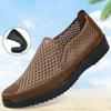 Летние мужские ленивые туфли из старой пекинской ткани, сетчатые туфли, рабочие нескользящие повседневные сетчатые сандалии, мягкая дышащая подошва