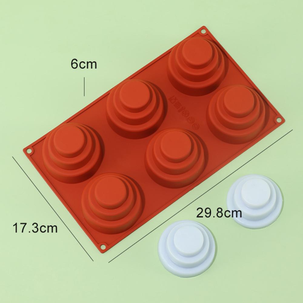 6 Holes Round Silicone Mold Cake Pastry Baking Molds Jelly Pudding Soap Form Ice Cake Decoration Tool Disc Bread Biscuit Mould