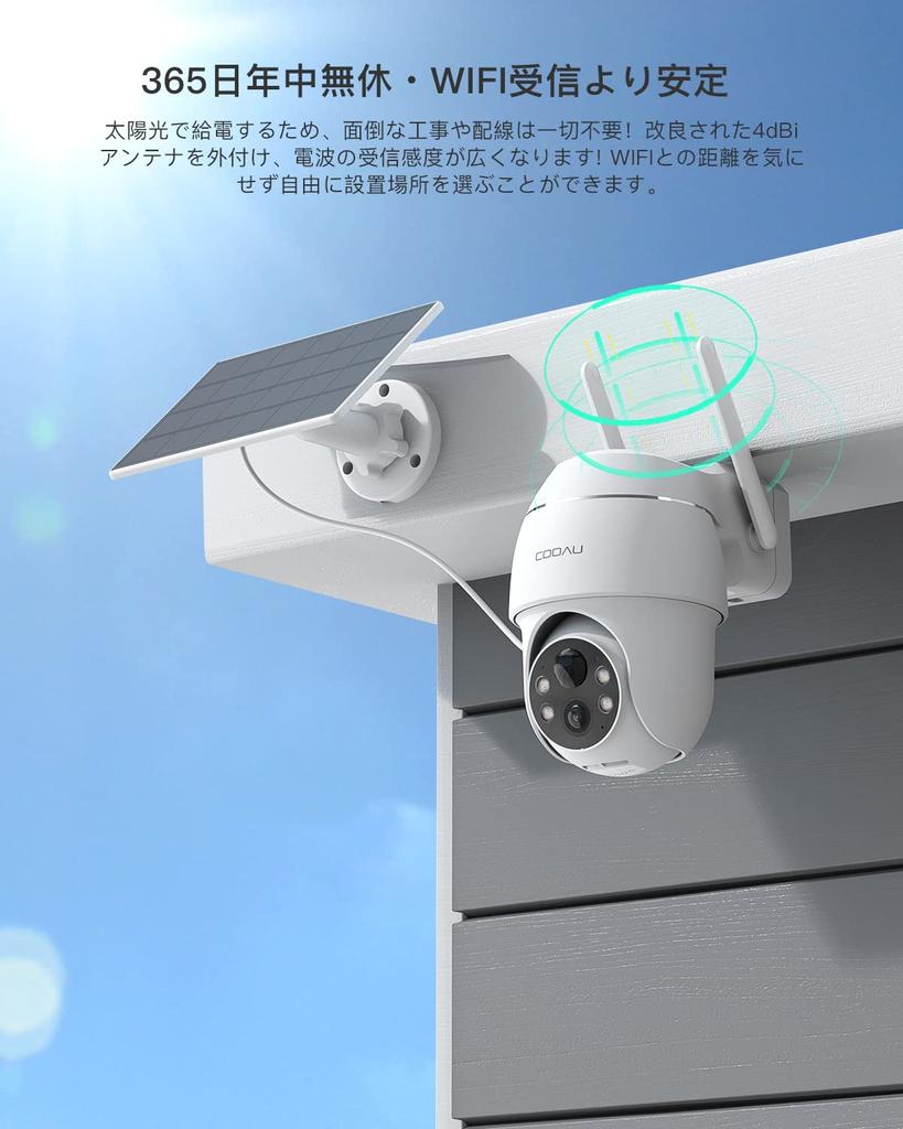 5 миллионов сверхвысоких COOAU безопасности ночной цвет PIR человеческое тело 5dBiWiFi широкоугольный PTZ-наблюдение для наружного без питания без проводов рабочая сеть