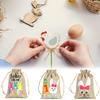 10Pcs Drawstring Pouches Cute Easter Thickened Rabbit Candy Bag Reusable Bunny Gift Bags Burlap Party Favor Supplies