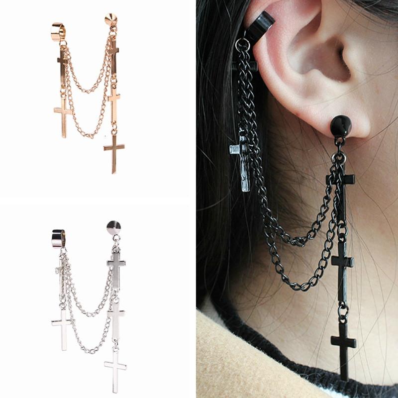 Punk Cross Drop Earrings With Alloy Metal For Womens Fashion Accessories