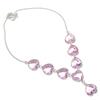 Ювелирное ожерелье из серебра 925 пробы с натуральным розовым кунцитом 18 дюймов o8M90