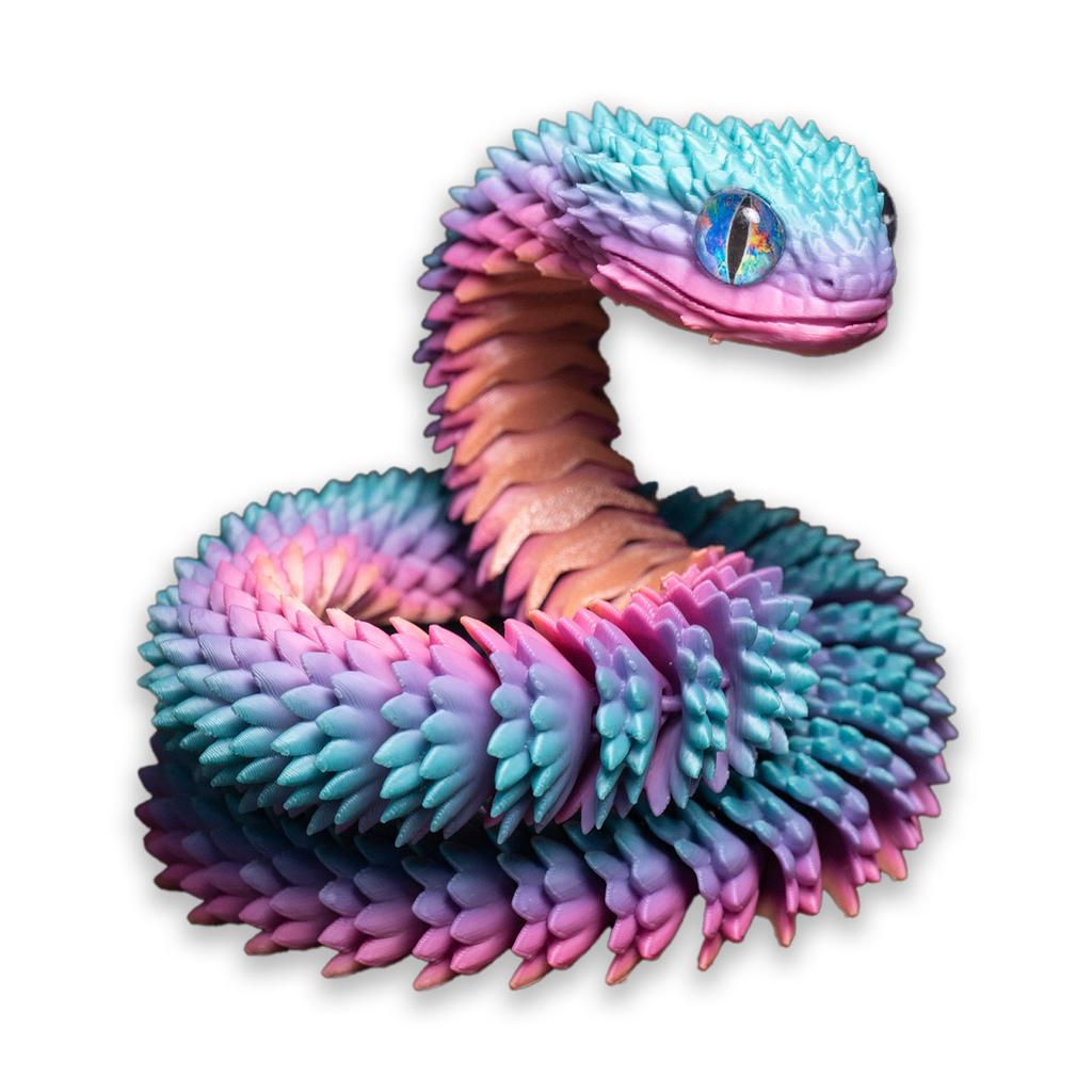 60Cm 3D Printed Snake Rotatable Joints Snake Figurines Creative Home Office Desktop Crafts Ornament New Year Crafts Gift