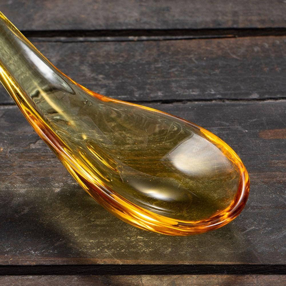 Kitchen Accessories Colorful Crystal Glass Spoon Elegant Smooth Serving Spoons Multifunctional Household Dessert Teaspoons Party