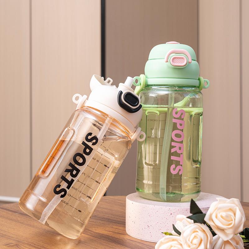 Water bottle cup Nuojia new water cup male and female students sports fitness outdoor portable large capacity kettle straw double drinking cup