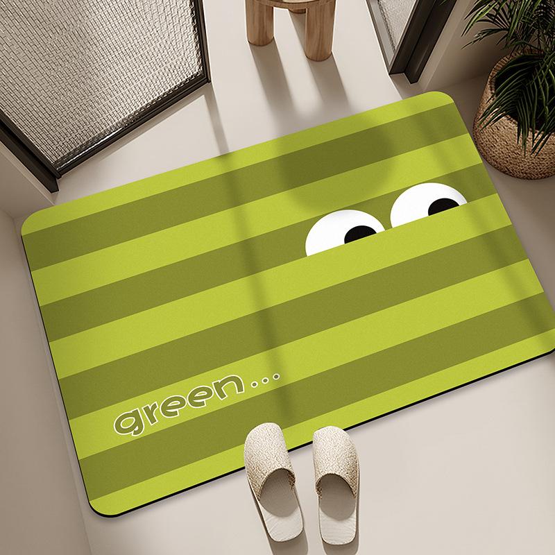 Diatom Mud Floor Mat Bathroom Water Absorption Quick-drying Foot Pad Cartoon Black Cat Dirty-resistant Anti-slip Pad Household Bathroom Entrance Mat