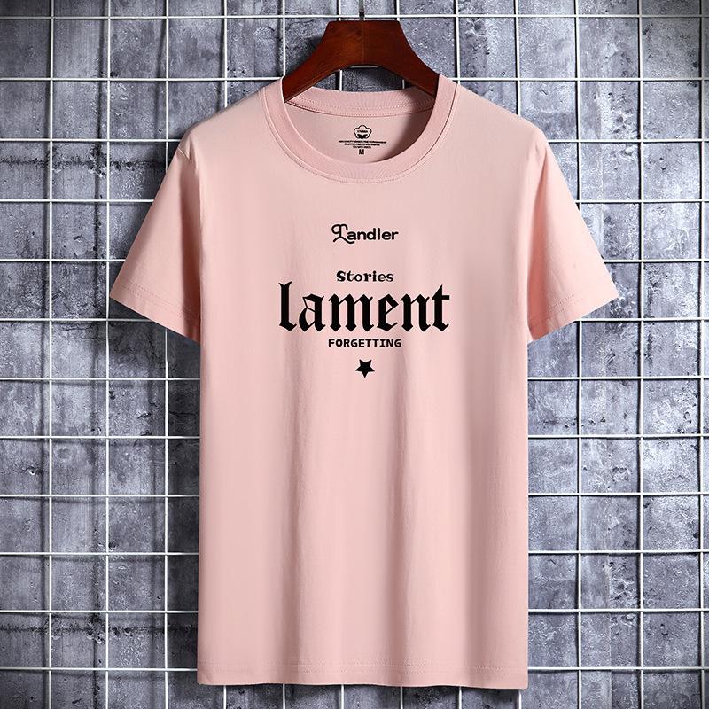 Мужская летняя хлопковая футболка с коротким рукавом большого размера, свободные тонкие топы с принтом