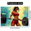 2D Female Athlete Backdrop Red Fitness Outfit Weightlifting Background