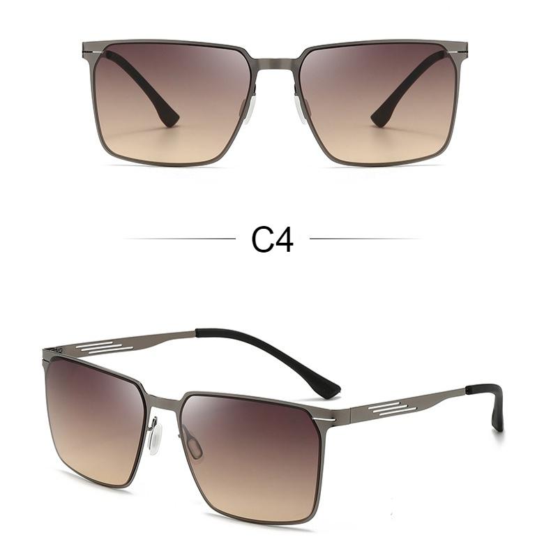 Men's sunglasses, fashionable metal square sunglasses for fishing while driving