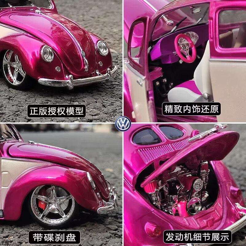 AABIM1 Maisto 1:18 Volkswagen Beetle Alloy Car Model Diecasts Metal Toy Vehicles Classic Car Model Simulation Collection Childrens Gift