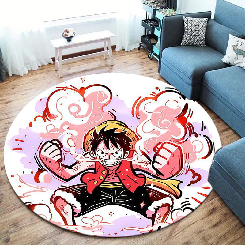 Ковер круглый с изображением Манки Д. Луффи из One Piece, ковер для гостиной, спальни, дивана, игровой комнаты, нескользящий коврик