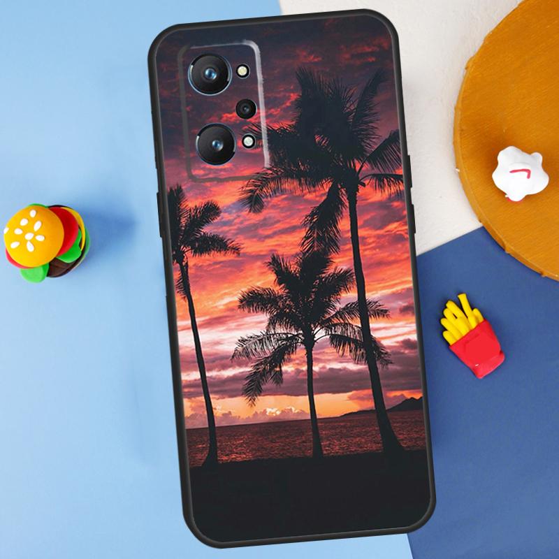Summer Beach Sunset Palm Tree For Realme 11 10 12 13 14 Pro Plus GT 5 6 6T GT7 Pro C61 C53 C51 C21Y C25S C55 C67 C75 Case