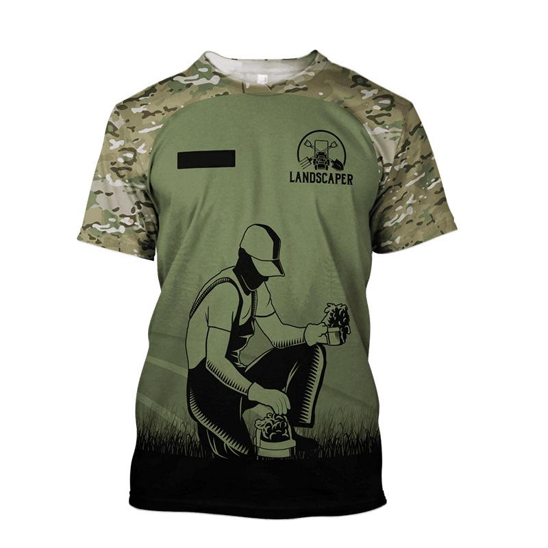 Модный дизайн, узор садовой униформы, 3D-печать, мужская футболка с коротким рукавом и круглым вырезом для улицы