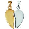 [D7379] - Two-tone 'Ames Soeurs' Gold Plated Pendant - 18x18 Mm