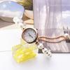 Elegant Pearl Bracelet Watch Round Dial Small Dial Watch Durable Women Quartz Watch  Women