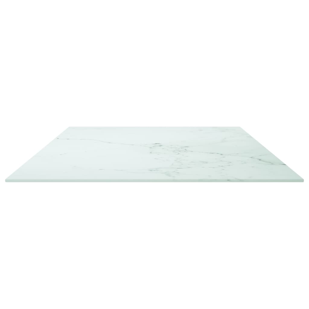 Vidaxl Blat Stołu, Biały, 120X65 Cm, 8 Mm, Szkło Z Teksturą Marmuru