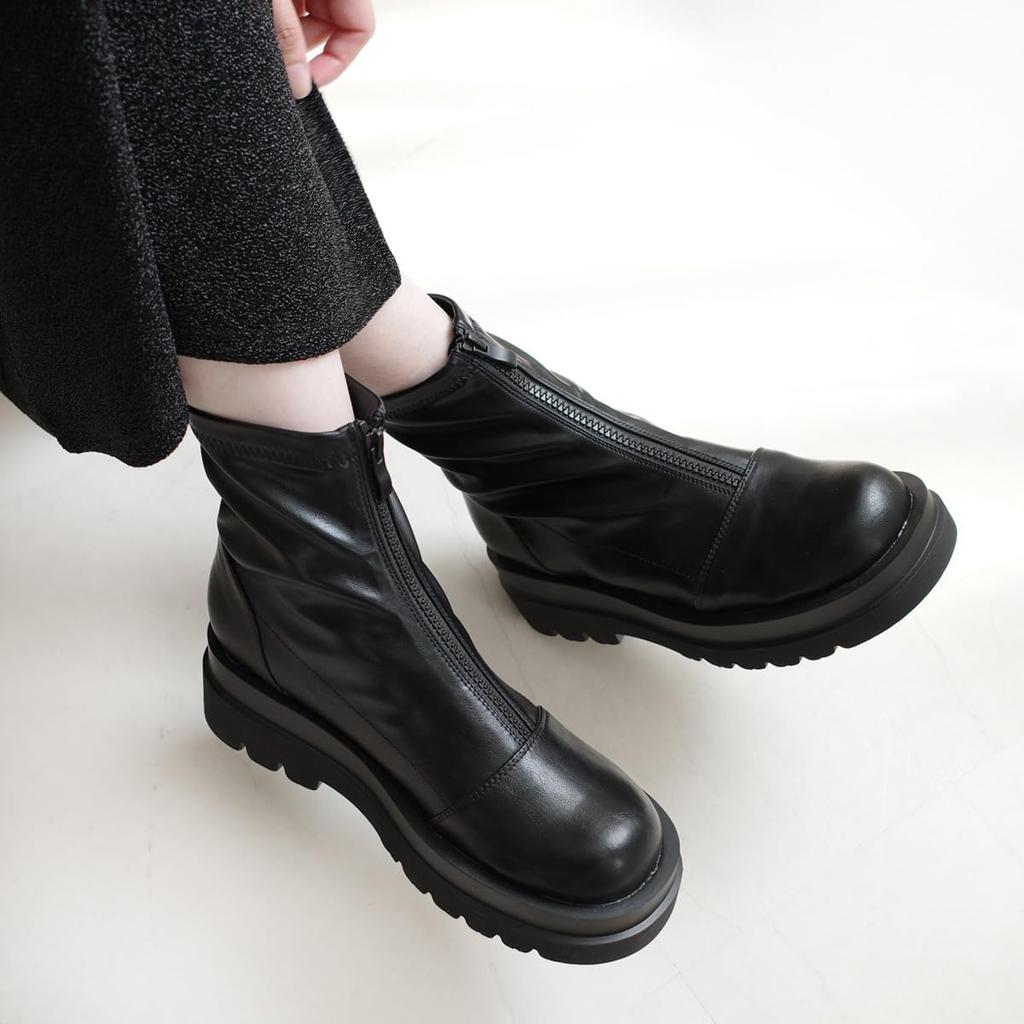 Ботинки Short Track SH214 Black [AmiAmi], Ботинки с толстой подошвой, Ботинки с толстой подошвой, Женские ботинки, Черный, Подошва, (L (24,0 см), (Гладкий; плавный))