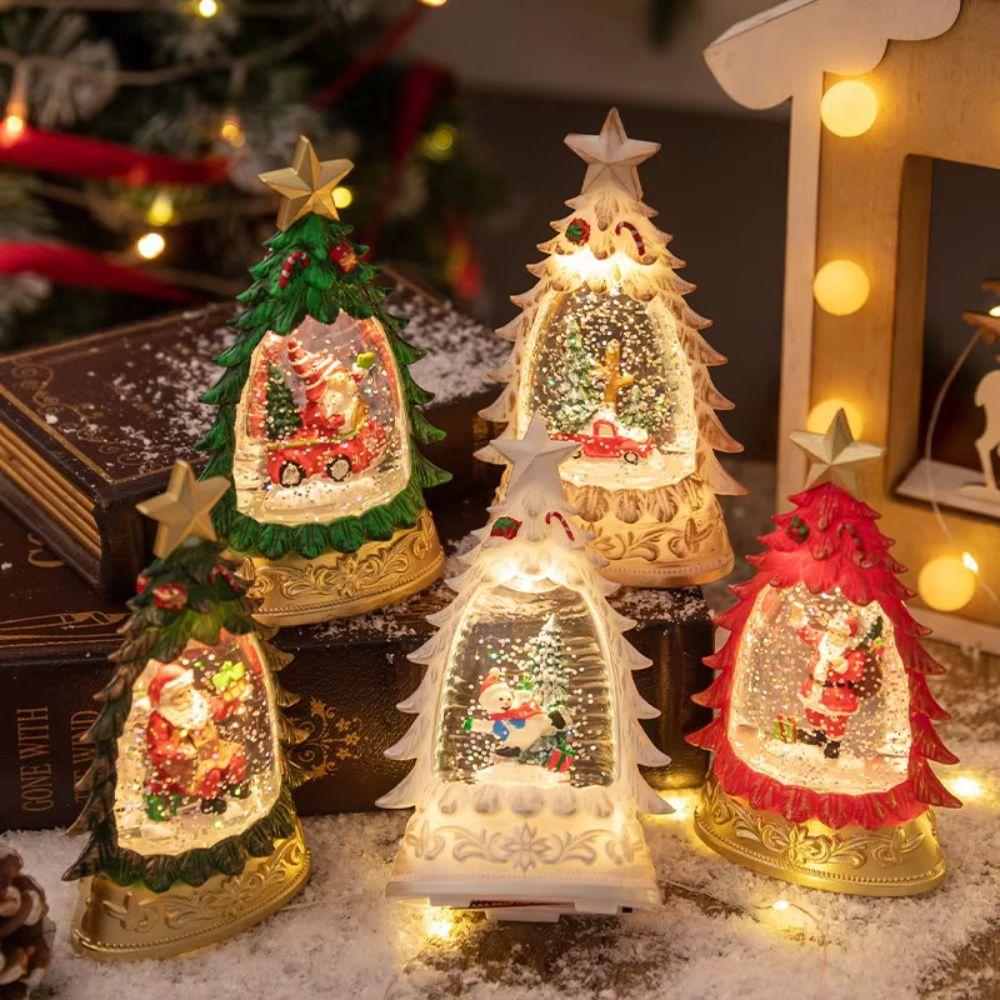 Christmas Tree Shape Christmas Snow Globe Christmas Tree Ornament Home Decoration