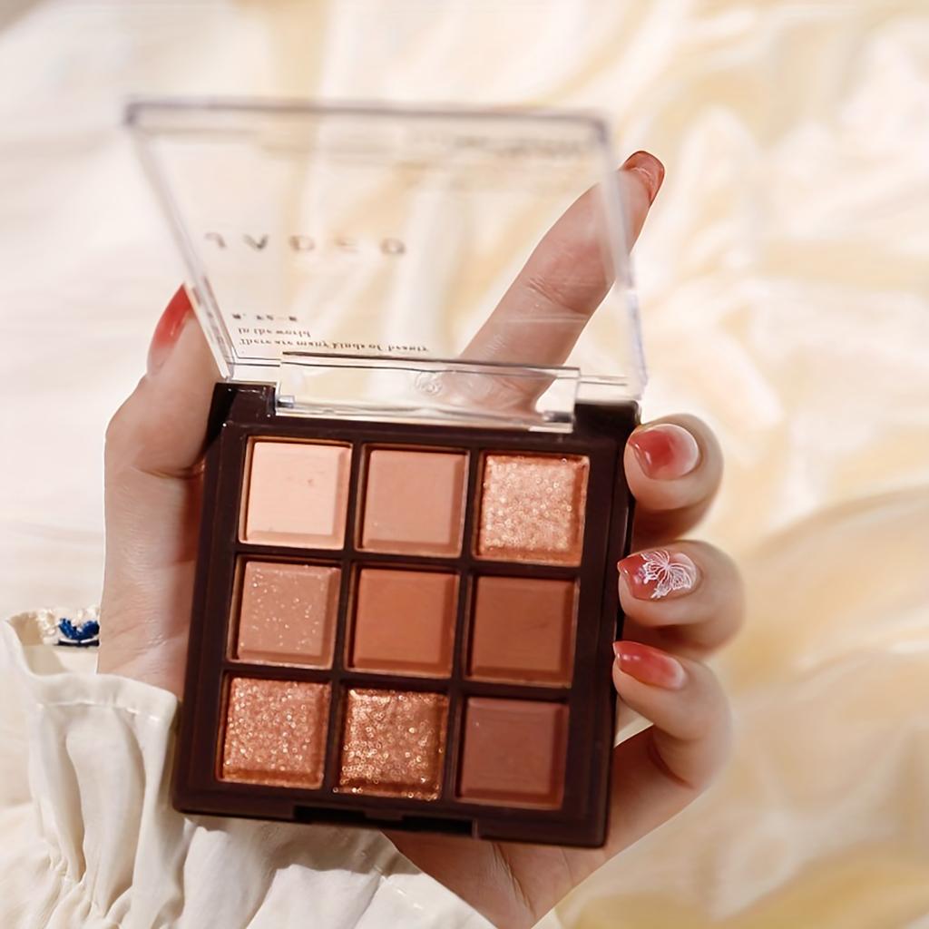 Девятицветные тени для век с тонким мерцающим жемчугом, ежедневные земляные цвета, палитра теней для век «Спящий шелкопряд», осветляющая макияж