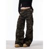 Унисекс Американские Ретро Камуфляжные Брюки Карго - Свободные, Широкие, Многокарманный Дизайн