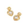GEMCHIC Women's Vintage French Style Heart Zircon Earrings Gold Plated Stainless Steel Geometric Drop Earrings for Party Wedding