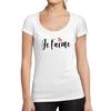 Tee-Shirt Femme Col Rond Decollete Je Taime T-Shirt Imprime Lettres