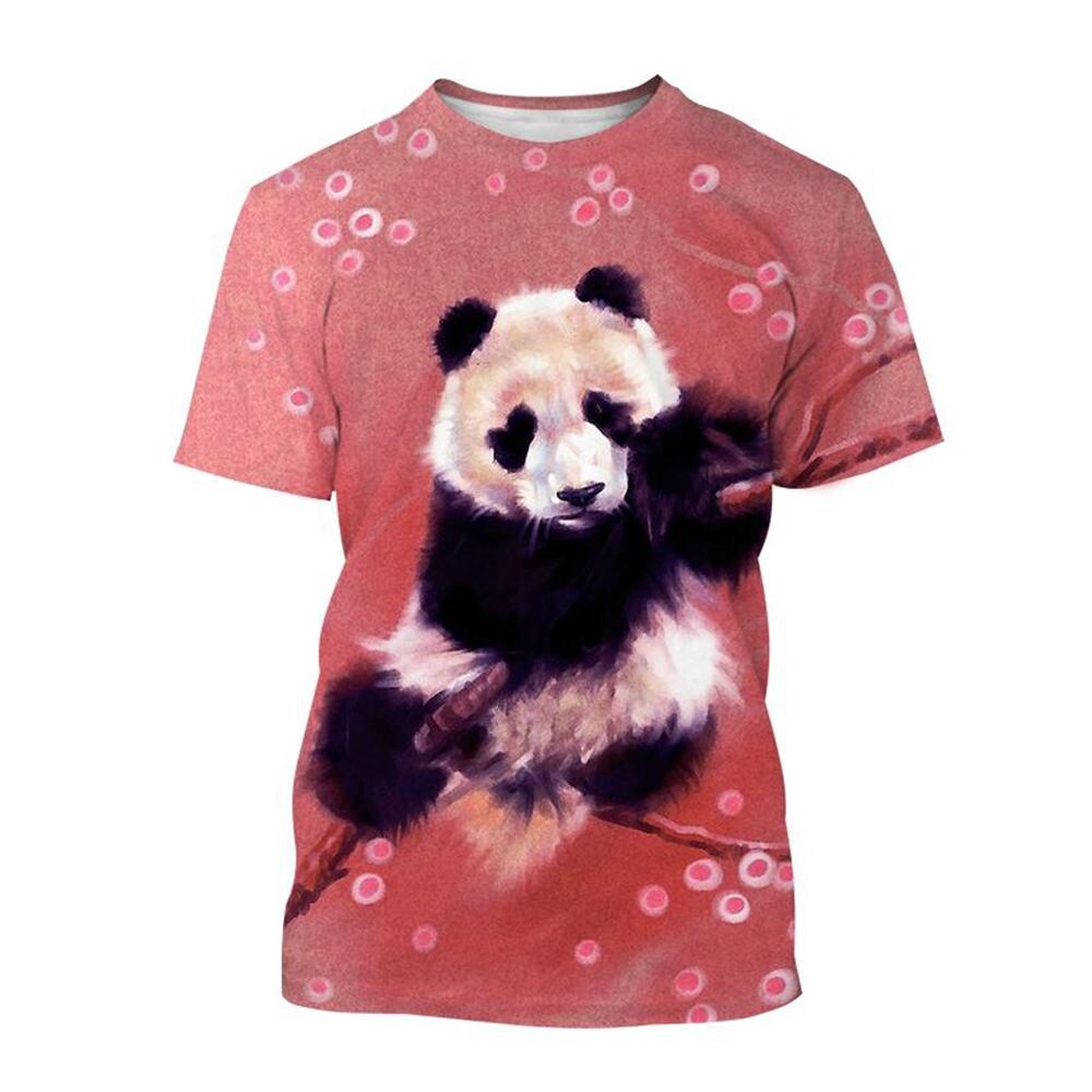 Summer  Selling Fashion 3d Printed T-shirt Cute Panda Design Casual Short Sleeved Comfortable Top