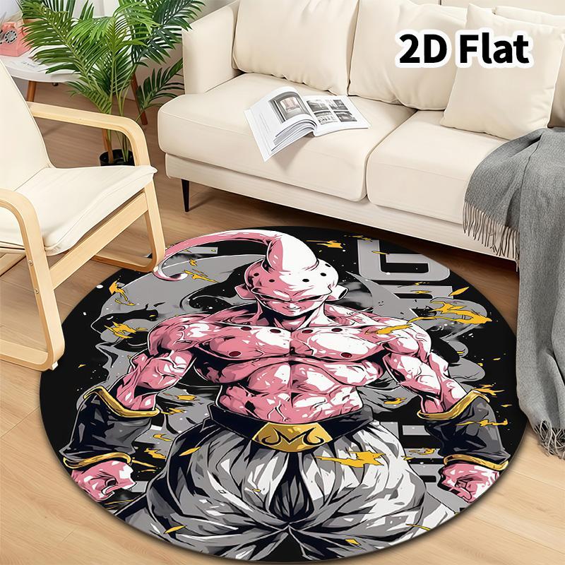 Dragon Ball Round Area Rug Carpet Rug For Living Room Bedroom Sofa Playroom Decor Nonslip Floor Mat