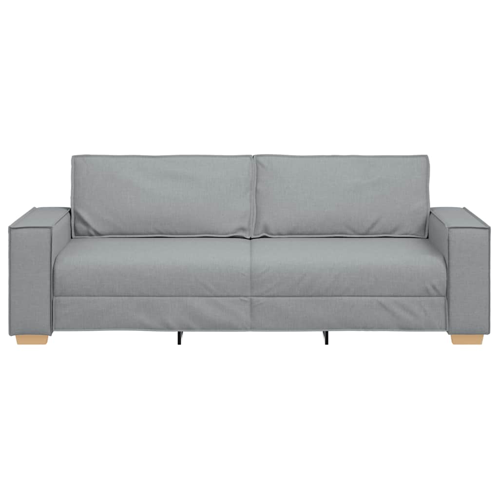 3 Seater Sofa Light Grey 180 cm Fabric