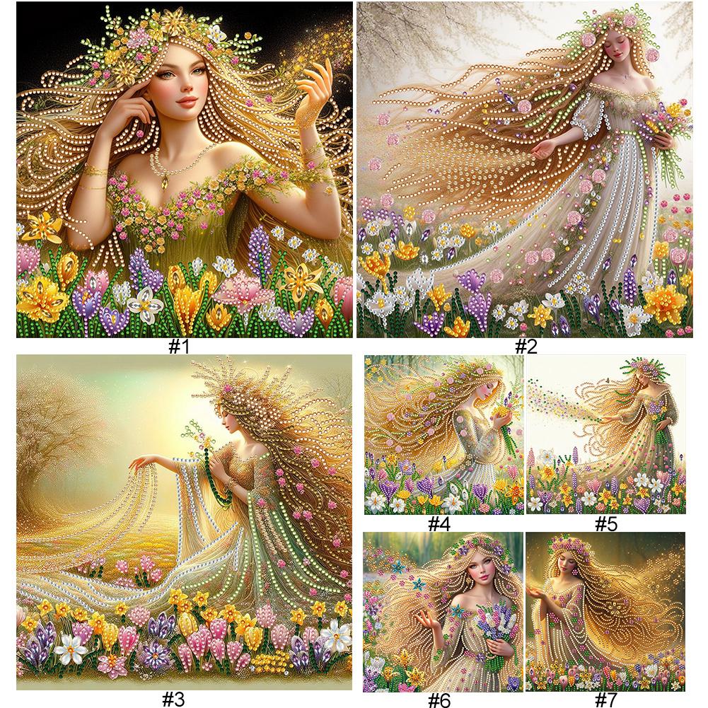 5D DIY Частичная дрель специальной формы Набор для алмазной живописи Девушка Украшение AU