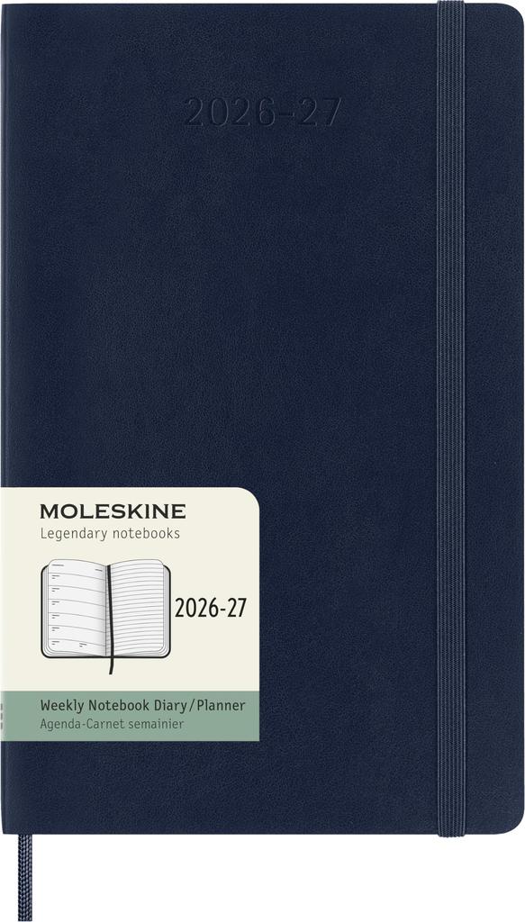Moleskine 2026 Ежедневник на неделю 18 июля Большой размер x Сапфировый DSB2018WN3Y27 Дневник, Начало, Месяцы, (13см 21см), Мягкая обложка, Синий,