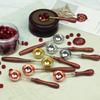 New Sealing Wax Spoon Anti-Hot Wood Handle Retro Wax Stamping Spoons Fire Paint Melting Firing Stamp Envelopes Card Metal Tool
