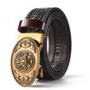 Мужской ремень из натуральной кожи в стиле ретро с тисненым дизайном в виде головы дракона