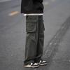 Men's Spring/Autumn Retro Loose Straight Overalls, Trendy American High Street Multi-Pocket Functional Casual Trousers