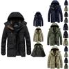Warm Mens Winter Thick Fur Lined Hooded Jacket Zipper Bomber Military Parka Coat