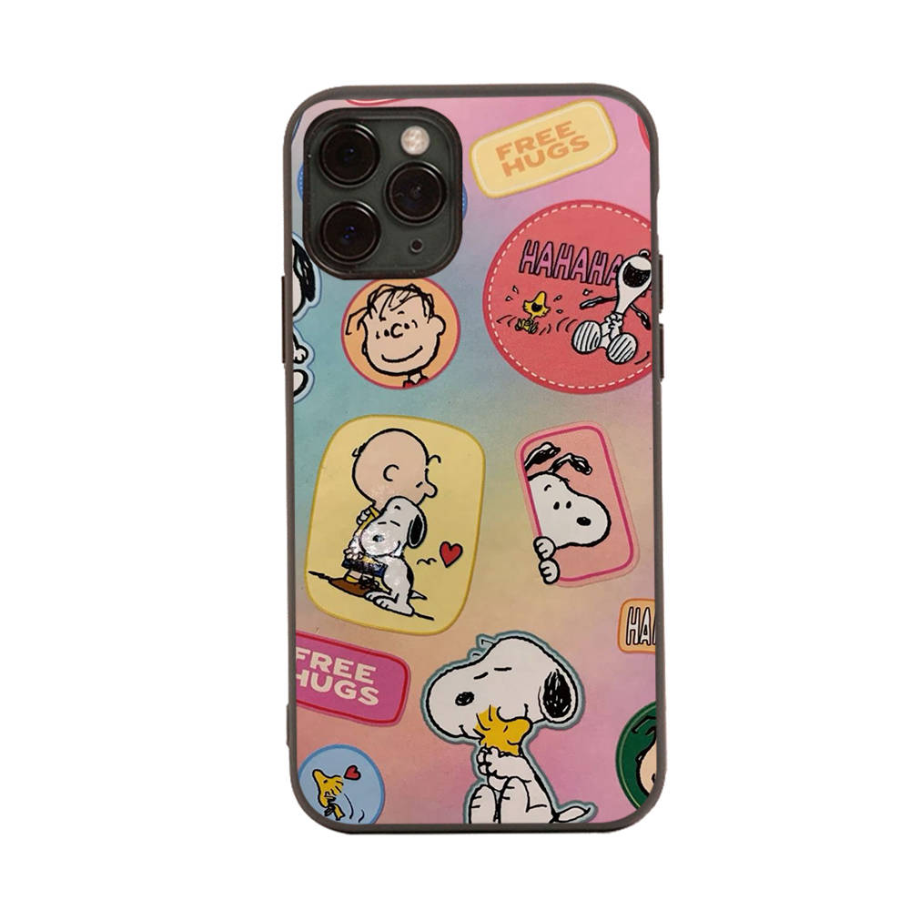 SM18 Snoopy Black Sofe Case for Samsung Note 20 Lite S24 Ultra S23 A03 A05 A06 A11 A71 A15 A16 A13 A24 A25 A33 A52 A53 A50 M55 M35 Plus