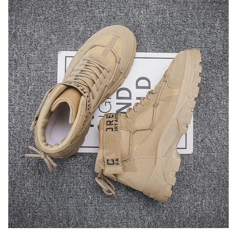 Массивные ботинки для мужчин, ботильоны 2024 года, новые повседневные мужские кроссовки, ботинки, прогулочная обувь, мужские туфли на шнуровке для мужчин, дизайнер