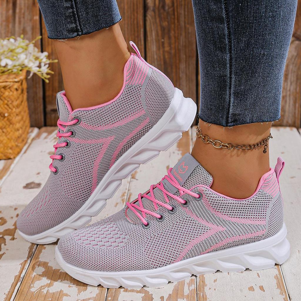 Women Casual Shoes Fashion Walking Mesh Flat Shoes Breathable Sneakers Women Gym Vulcanized Shoes Spring Flying Shoes