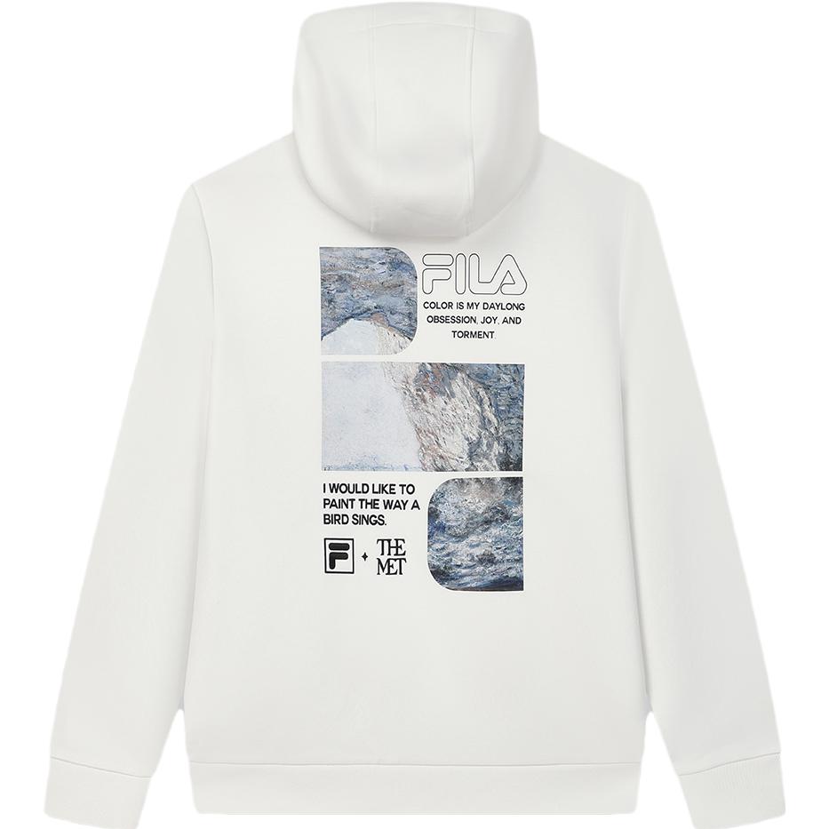 Fila 2023 Осень Новая Вязаная Толстовка с Капюшоном Модная Повседневная Свободная Вязаная Толстовка Мужская толстовка Облако-Гриб-Белый F11M348205F-WT