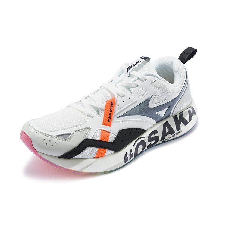 Mizuno Pi Splicing Повседневная Ткань Сетчатая Амортизация Низкие Кроссовки Унисекс Черный Белый D1GH201403